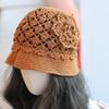 Mori three-dimensional flower hollow small eaves bucket hat spring and summer elegant retro versatile handmade breathable headhat