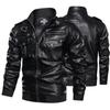 Fashion Bomber Jackets Men Plus Size Leather Motorcycle Coats Zipper Leather Coats Man Biker Jackets
