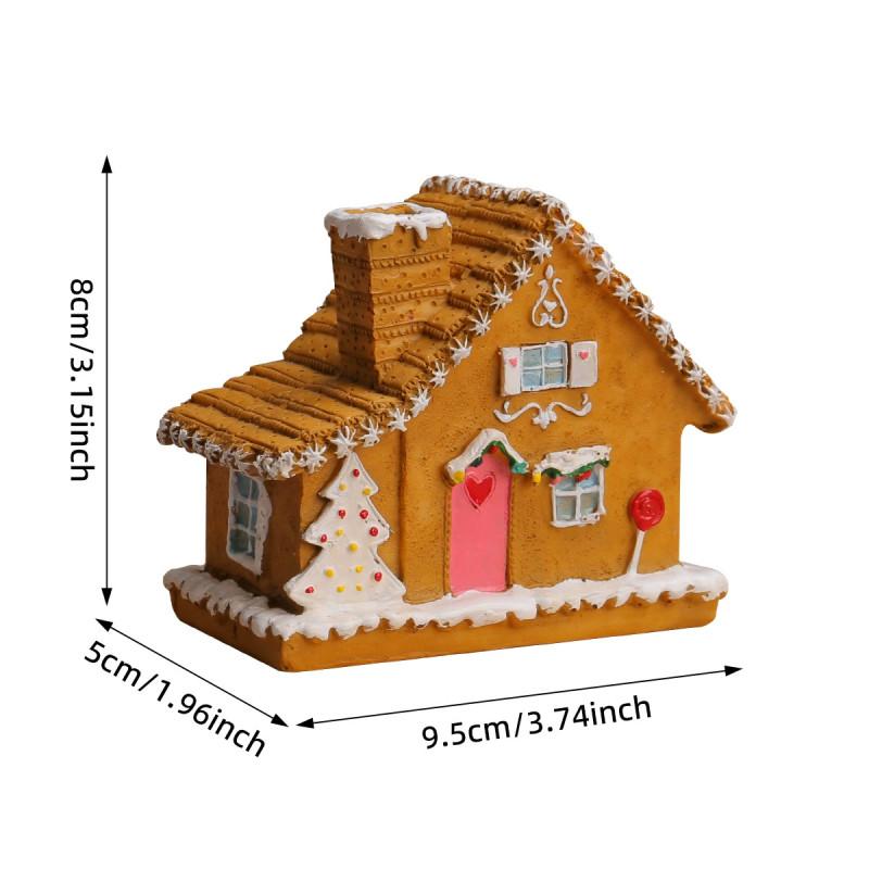 Resin Christmas Village Small House With Light For Seasonal Gift And Decor
