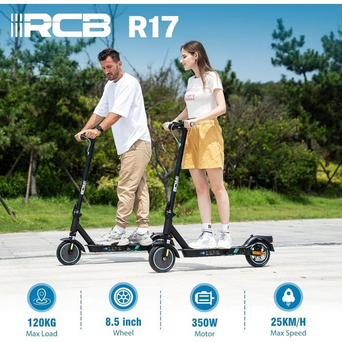RCB Trottinette Électrique 500W – 8,5" Pneus Solides – 25 km/h – Autonomie 23-30 km – App RCB