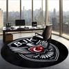 Bjk Fc (1) Round Office Rug Decorative Floor Rug for Office Bedroom Living Room and Home Space