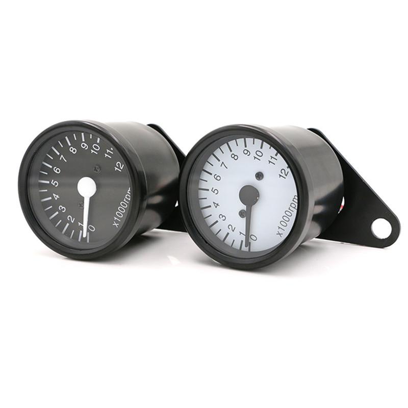 Motorcycle Tachometer 0-12000 Tach RPM Gauge Rev Counter Universal For Harley Suzuki Honda DC 12V