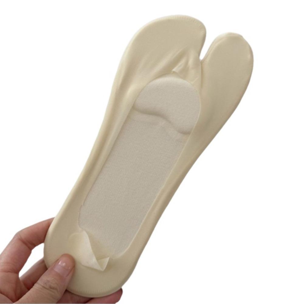 Cotton Two Finger Socks Solid Color Thin Breathable Socks Non-Slip Boat Socks  Low-Cut Footwear