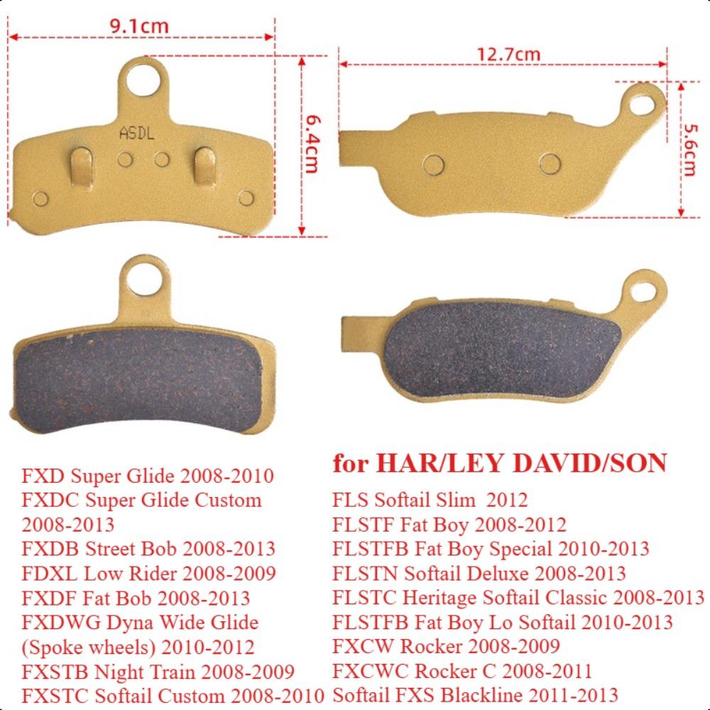 Motor Bike Front Rear Brake Pads Kit For HAR/LEY DAVID/SON FXDF Fat Bob FXDB Street Bob 08-13 FDXL Low Rider 08-09