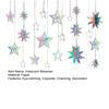 Iridescent Star Garland Decoration Metallic Holographic Star Streamer Twinkle Star Hanging Bunting Banner Backdrop for Birthday Baby Shower Wedding