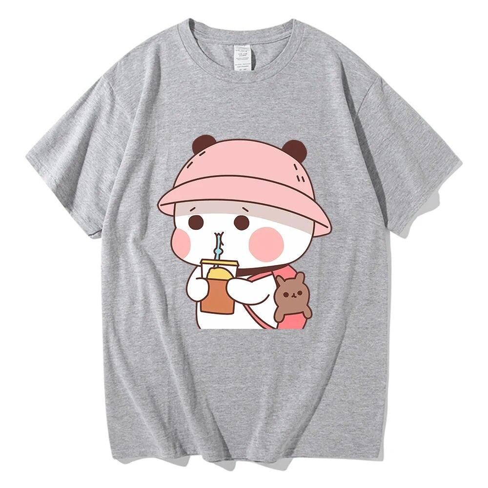 Футболка Bubu and Dudu, новая мода унисекс с эстетической графикой, забавная футболка Kawaii, унисекс с героями мультфильмов, Корея, высококачественные хлопковые футболки унисекс