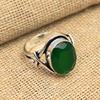 Faceted Green Onyx Gemstone 925 Solid Sterling Silver Handmade Lovely Ring Jewelry