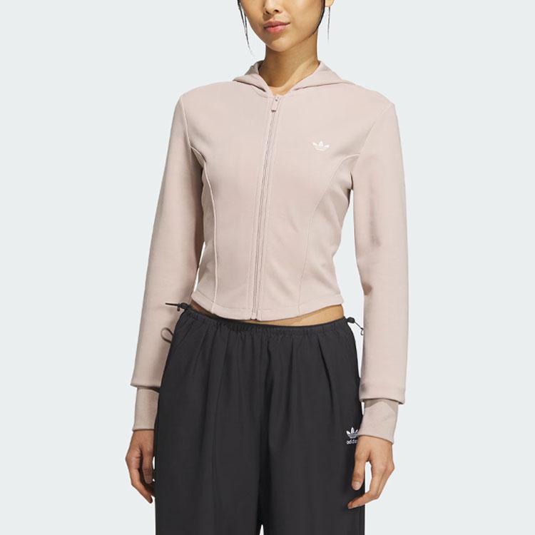 Adidas Originals Trefoil Corset Hooded Jacket Women Jackets Miracle-Grey Taupe-Brown IX1907