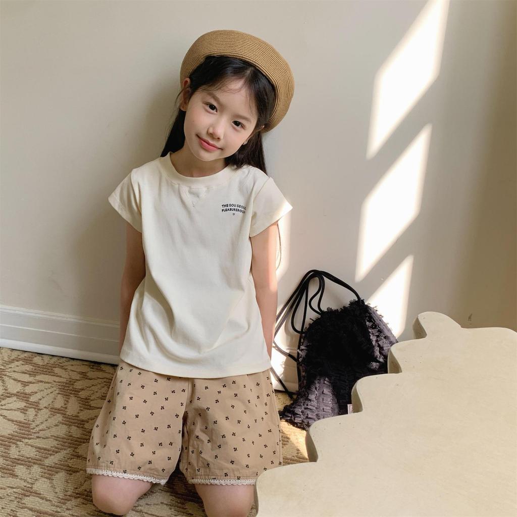 Zhili Kids Шорты из голубого кружева в корейском стиле для девочек