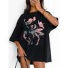 European and American New Fashion Casual Loose Print Round Neck T-shirt Top Loose Printed T-shirt Top