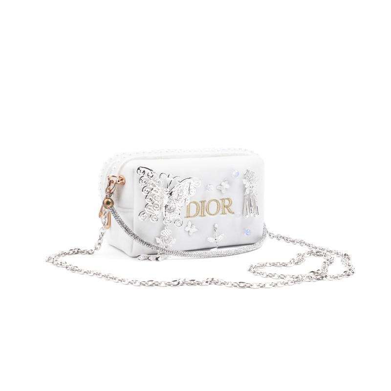 Dior Сумка [Индивидуальная косметичка] Маленький Цветок Лунный Свет Бабочка Тень Красивая и Романтичная Элегантная Бабочка Жемчуг Японская Сладкая Обычная
