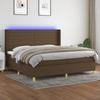 VidaXL Slatted Bed Base with Mattress and LEDs, Upholstered Bed with Headboard, Double Bed, Adult Bedroom Bed, 3138984