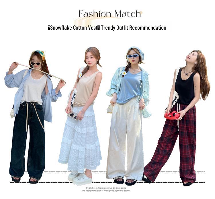 Женская желтая хлопково-льняная майка: Летний жилет без рукавов 2025, облегающий базовый топ свободного кроя