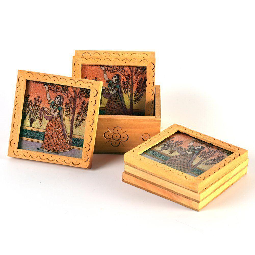 Традиционный набор подставок для чая/кофе с росписью драгоценными камнями в стиле Мира - Домашний декор, изделия ручной работы