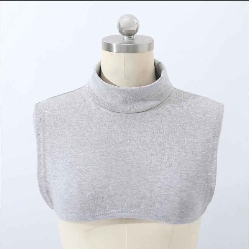 Зимняя хлопковая трикотажная водолазка для взрослых унисекс с искусственным воротником и свитером, защищающим от завязывания, теплый шарф-пуловер