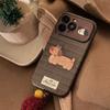 Retro Checkered Suits Apple 16 Mobile Phone Case IPhone 15 Christmas Puppy 14promax Leather 13 Plush Rope