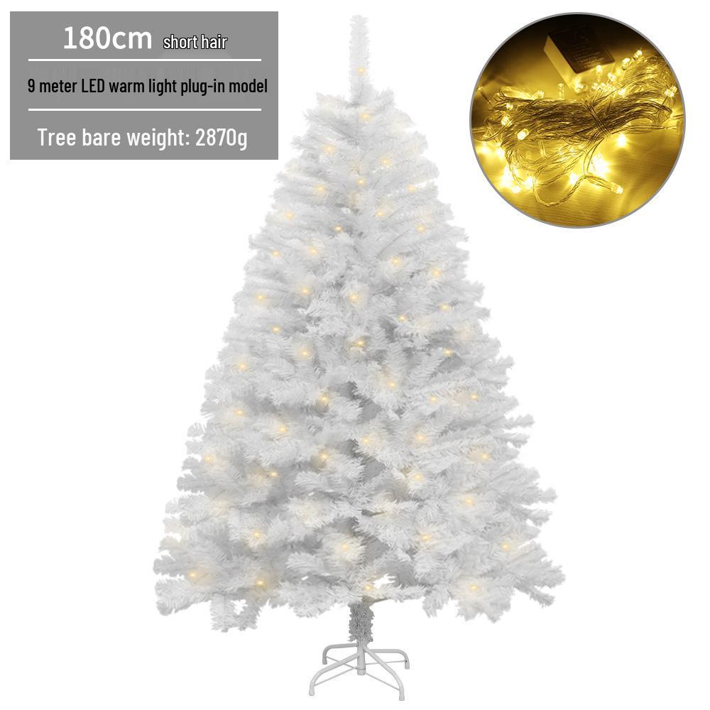 LED Luminous White Christmas Tree with Encrypted PVC and Bullet Head Design