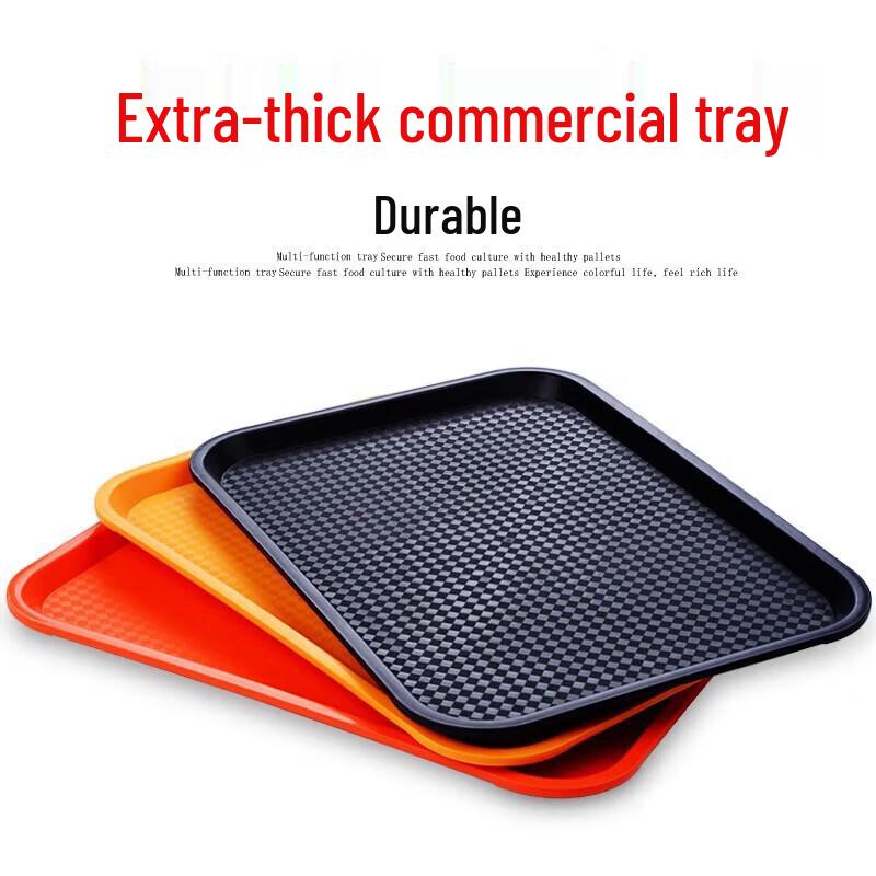 Jingbeier PP Plastic Rectangular Anti-Slip Commercial Serving Tray