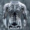 Мужская футболка с длинным рукавом, 3D-принтом скелета и черепов, топы, повседневная модная футболка, свитшот, дышащая уличная одежда, свободные футболки