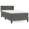 3130998 vidaXL Divan-lit Et Matelas Gris Foncé 90x200 Cm Velours