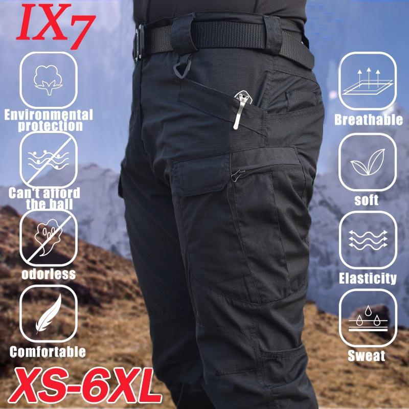 New 6XL Men's Army Pants Waterproof High Quality Tactical Pants Users Outside Hiking Sports Pants Multi-pocket Cargo Pants Work Pants Athletic Pants