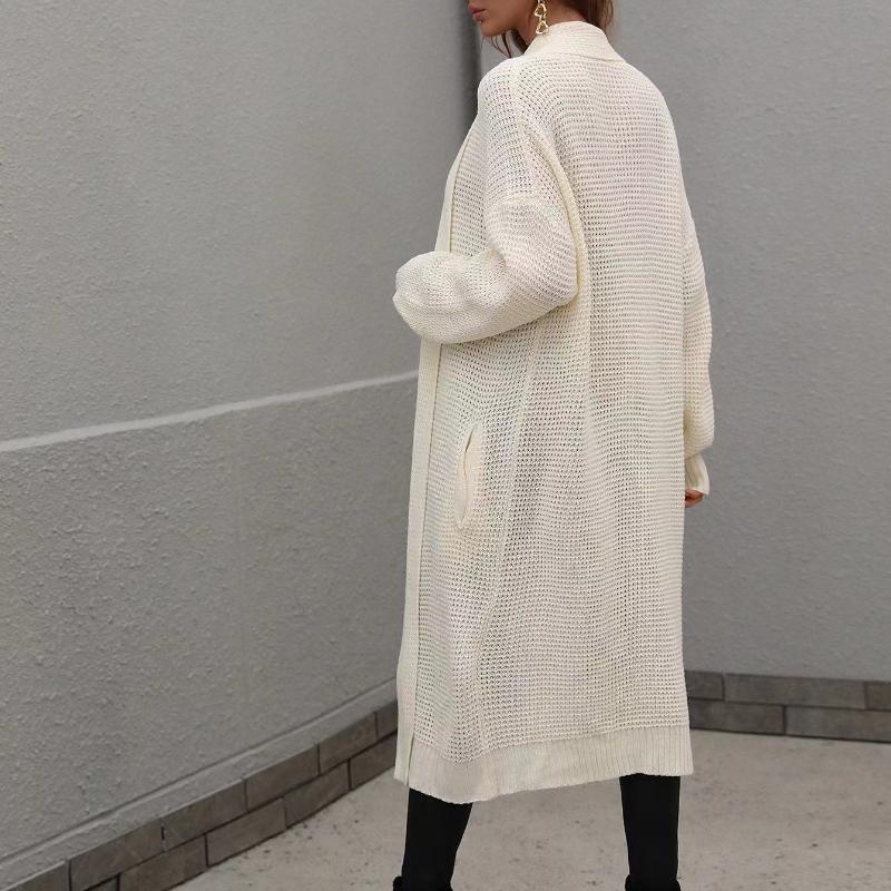 IHUASU Autumn and Winter Women's Knitted Cardigan Loose Solid Colour Jumper