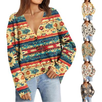 Женский модный кардиган с длинным рукавом, V-образным вырезом, на пуговицах, свободного кроя, с рождественским принтом