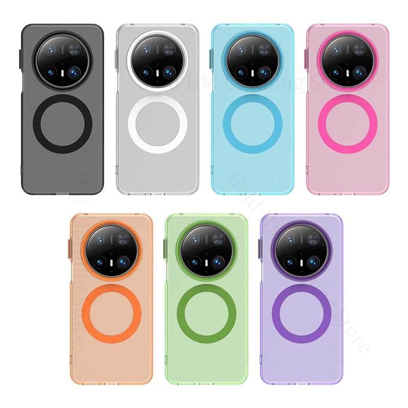 Для Magsafe Magnetic Matte Shockproof Case для Huawei Mate 70 Pro Candy Color Froste Magsafe Cover для HUAWEI Mate60 Pro Plus Wireless Charger Cover