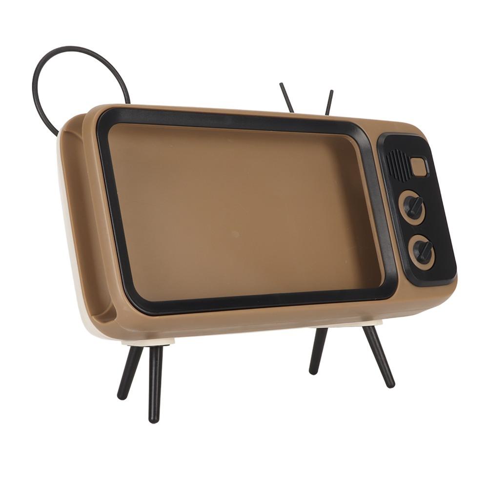 Imitation TV Shape Retro Desktop Phone Stand Desktop Lazy Phone Stand Video Viewing