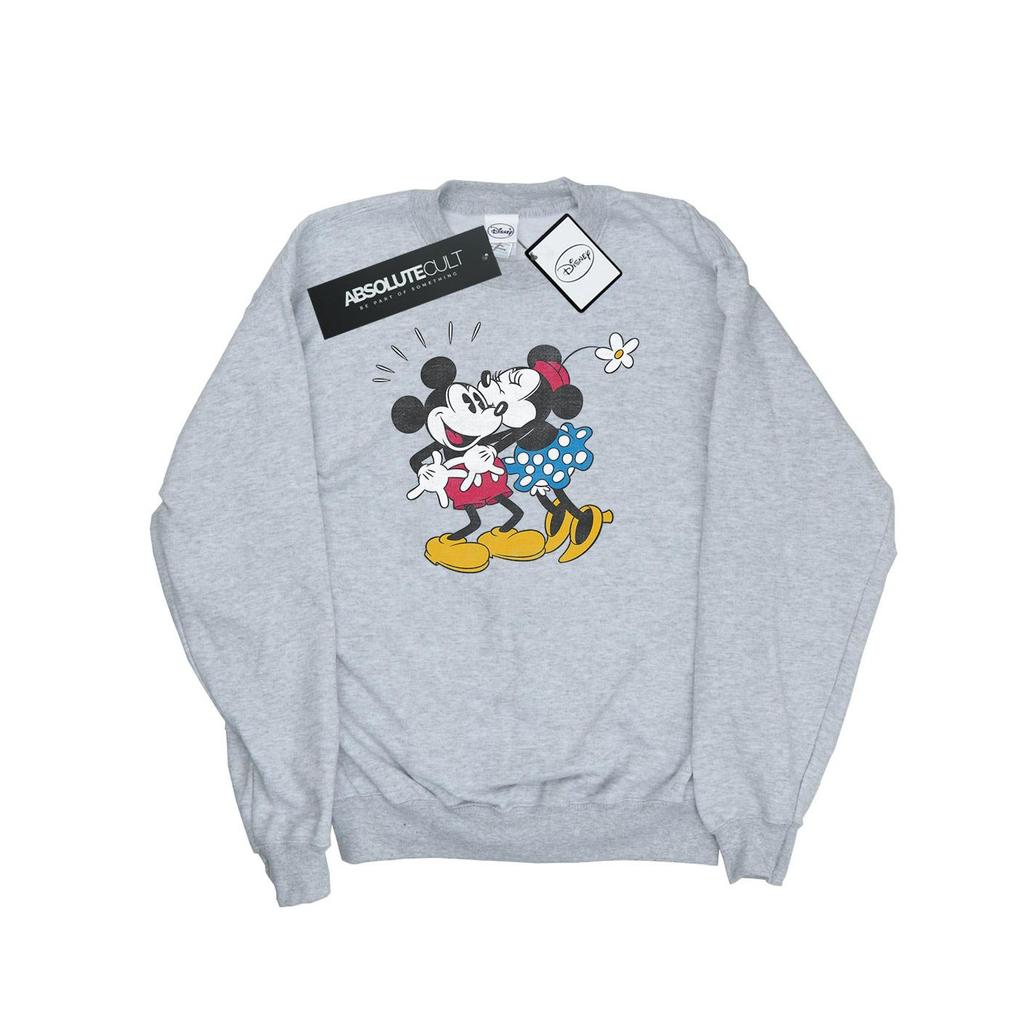 Disney Mens Mickey Mouse Mickey And Minnie Kiss Sweatshirt