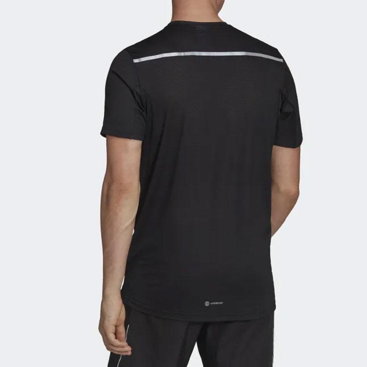 adidas Однотонная футболка с круглым вырезом и логотипом, мужские топы, черные H59885