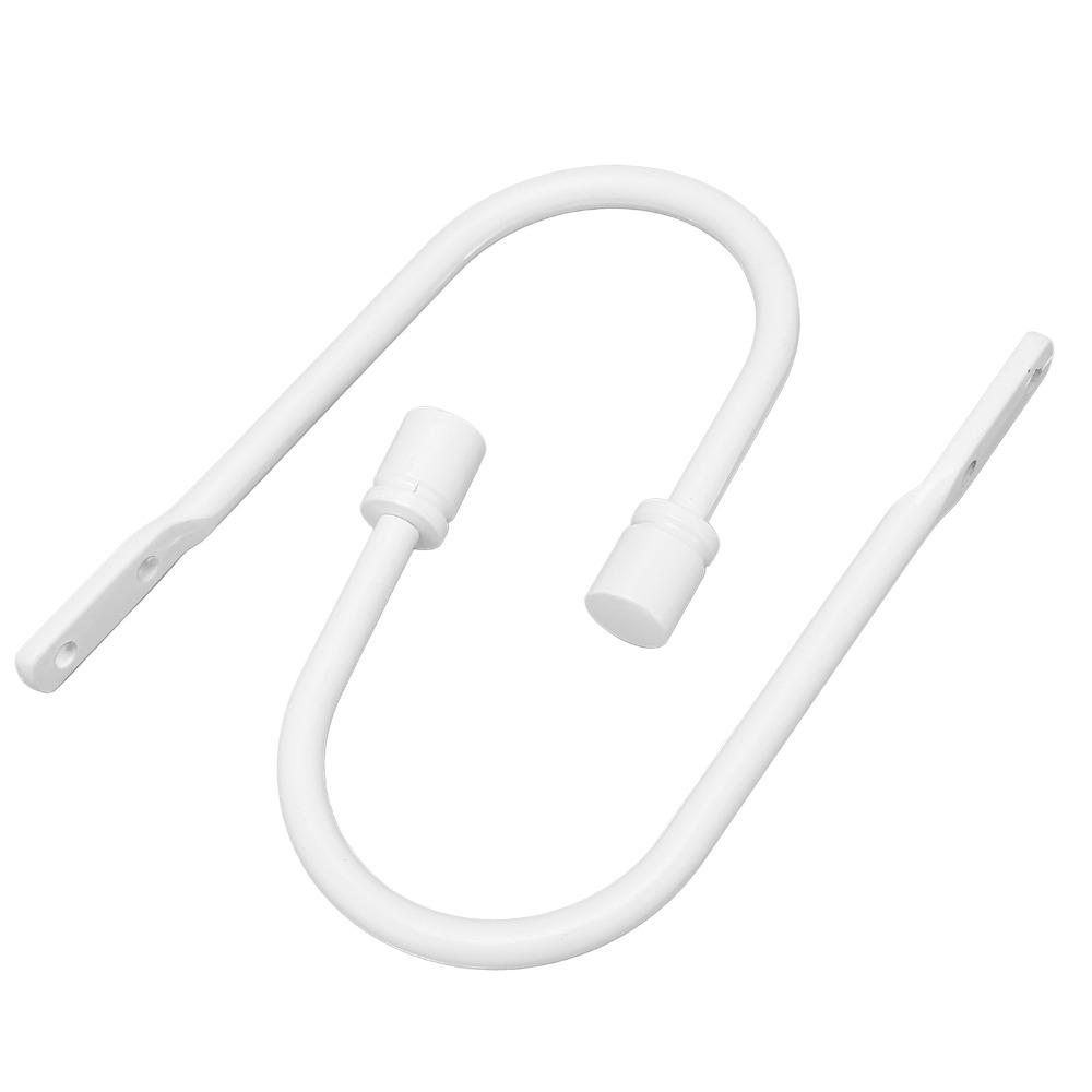 2Pcs White Curtain Tiebacks U Shaped Drapery Holdbacks Decorative Curtain Holdbacks Family