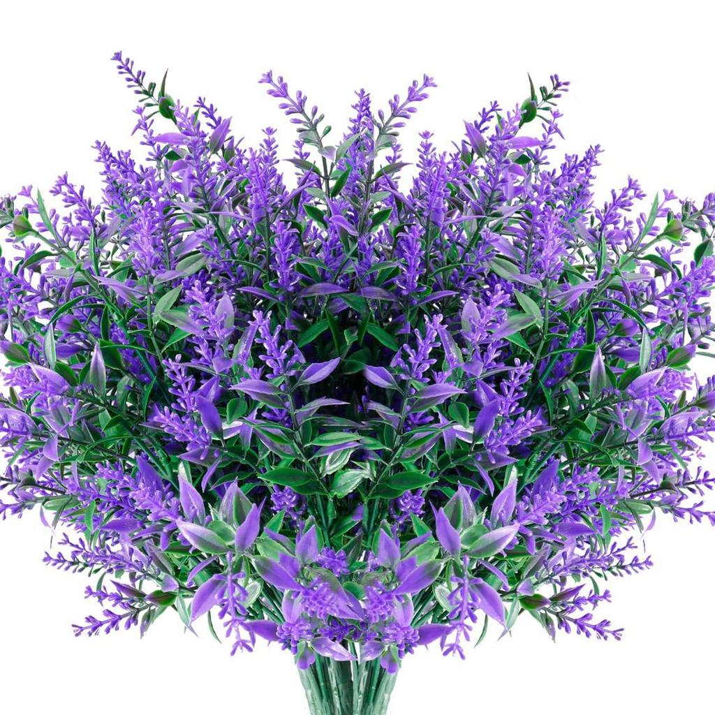 12PCS Artificial Plants Lavender Wedding Bridal Vase for Home Christmas Wreath Crafts Outdoor Garden Window Sill Decoration