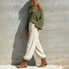 Women's Off Shoulder Top and Casual Pants Two Piece Outfit Set