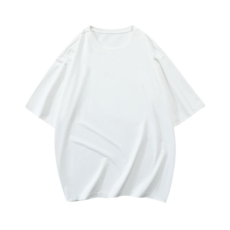 2025 Spring Summer Men Casual Short Sleeve T-Shirts Men Clothing Man Solid Color Streetwear Tshirts Male Couple White Tops Tees