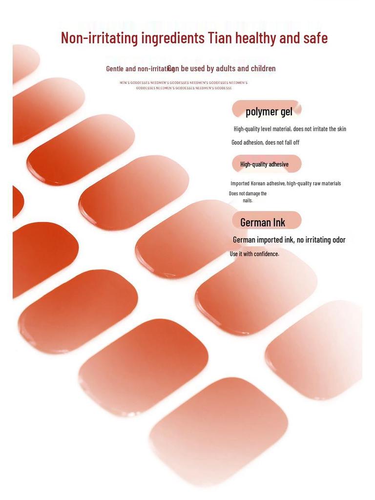 UV Semi-Cured 3D Gel Nail Stickers for 16 Fingers