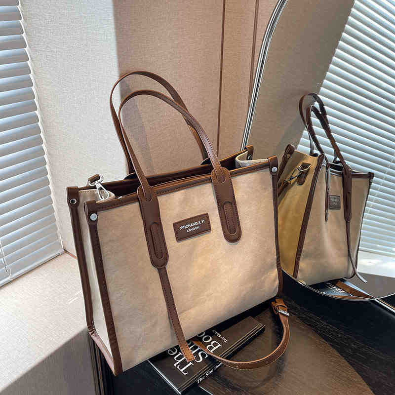 Tote Bag New Autumn and Winter Canvas Bag Crossbody Bag Commuting Students To Class Large-capacity Women's Bag