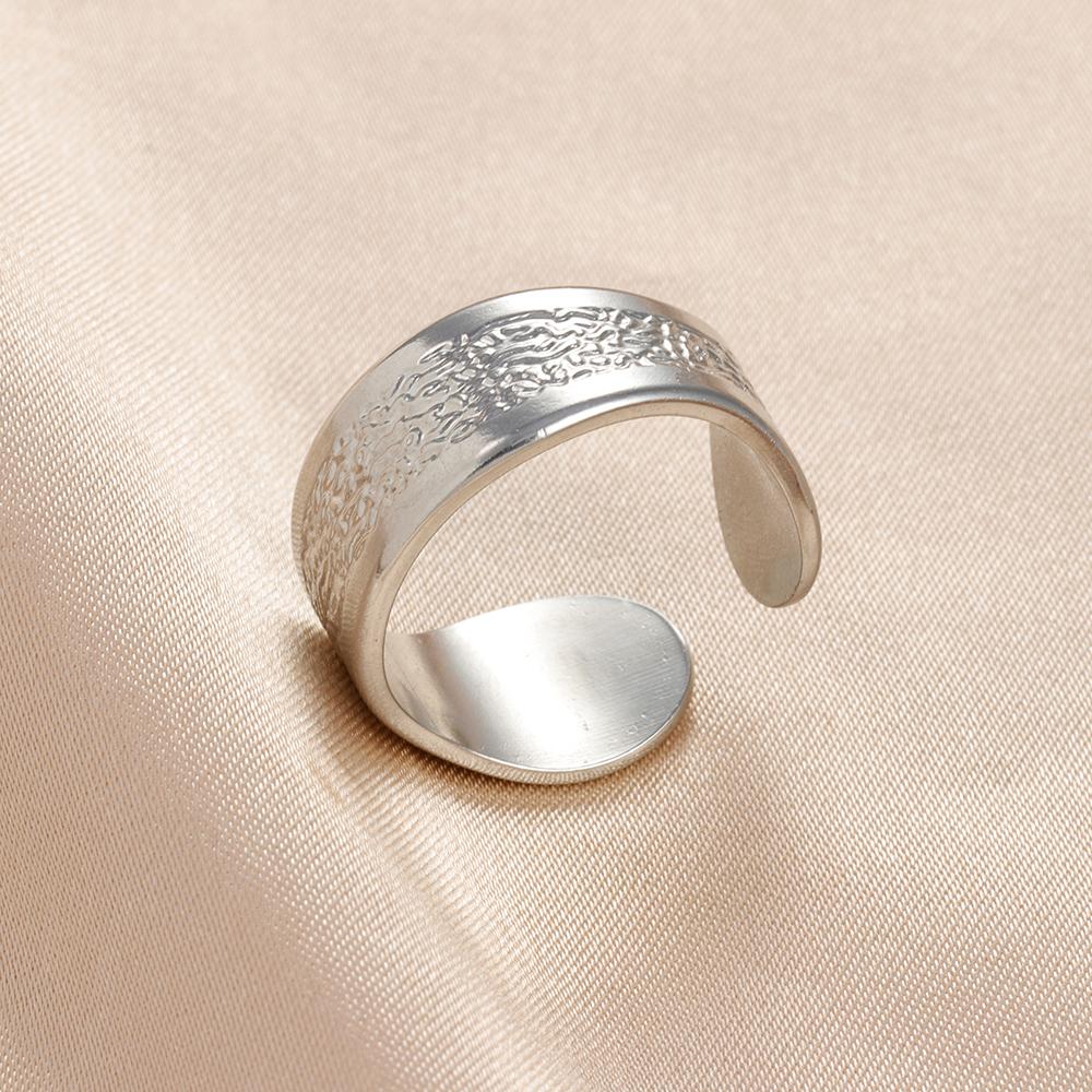 Классическое открытое кольцо из нержавеющей стали серебряного цвета для женщин, цепочка с короной, витая панк, регулируемое кольцо на палец, модные украшения