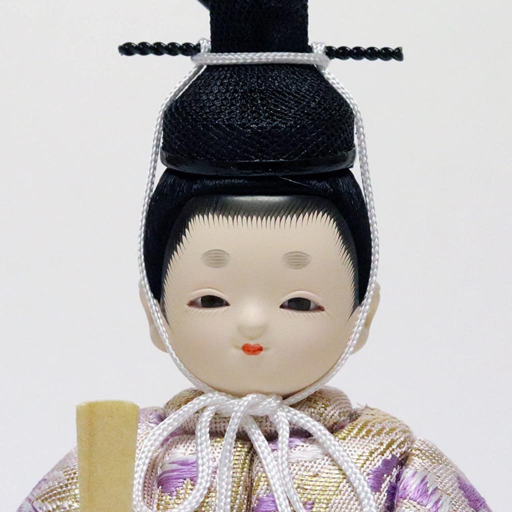 Hina Wooden Doll Single Doll with Round Doll, "Kotohoki" Mikoto, Tray, Natural, KTH-3203E2
