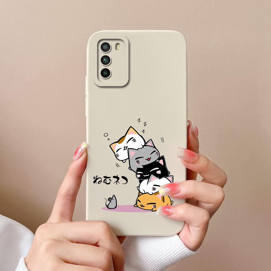 For Poco M3 Pro Case Cartoon Soft Liquid Silicone Full Coverage Anti Drop Phone Shell For Xiaomi Poco M 3 Pro M3Pro Bumper Funda