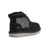 UGG Neumel Graphic Boot Black Grey Suede (Kids) Kids Sneakers 1130787K-BGSD