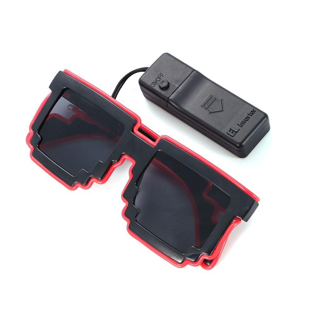 Крутые беспроводные мозаичные светодиодные очки Хэллоуин Рождество День рождения Смешные неоновые очки для рейва Светодиодные светящиеся очки Светятся в темноте