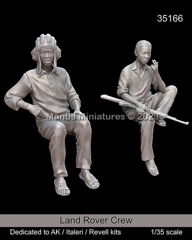 Mantis Miniature Figure Series Current Land Rover African Militia Crew Set AK Resin Kit Man35166 1/35 (for Interactive/Italeri/German Level)