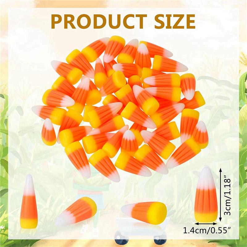 ABKS-300 шт. Хэллоуин Смола Конфетная Кукуруза Искусственная 3D Бусина Конфетная Кукуруза Осень Имитация Фальшивая Кукуруза Украшения для Скрапбукинга