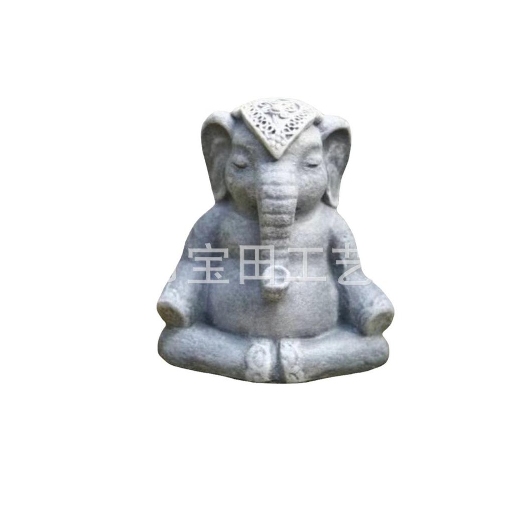 Mini Lucky Elephant Statue Yoga Meditation Elephant Statue for Home Use