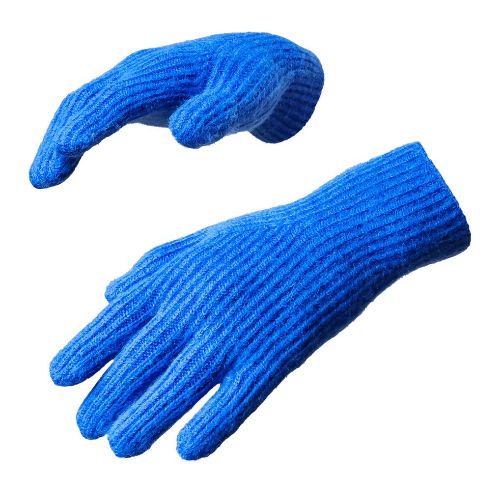 Knitted Touchscreen Fingerless Gloves - Blue