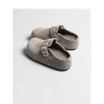 Ретро шлепанцы на толстой подошве с ремешком для женщин, для ношения, новые ленивые шлепанцы с закрытым носком и полушлепанцы