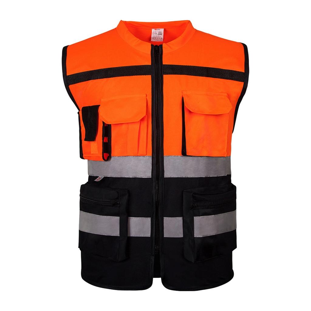 Новый светоотражающий жилет с несколькими карманами, светоотражающая одежда, строительный велосипедный флуоресцентный светоотражающий жилет