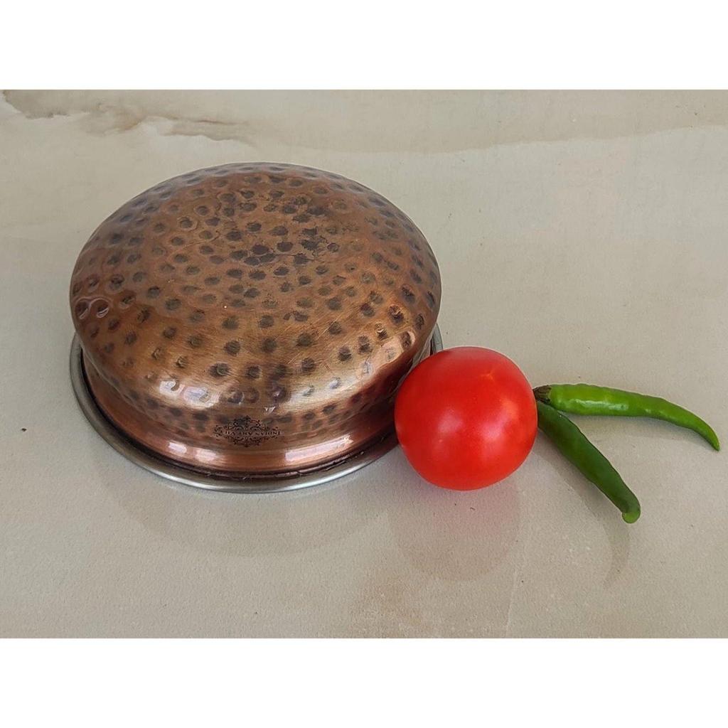 Сталь Медь Сервировочная Антикварный Темный Тон Миска Ханди, Сервировочная посуда и Столовая посуда, Дом Ресторан, Объем-1350 мл, Упаковка из 1 шт.