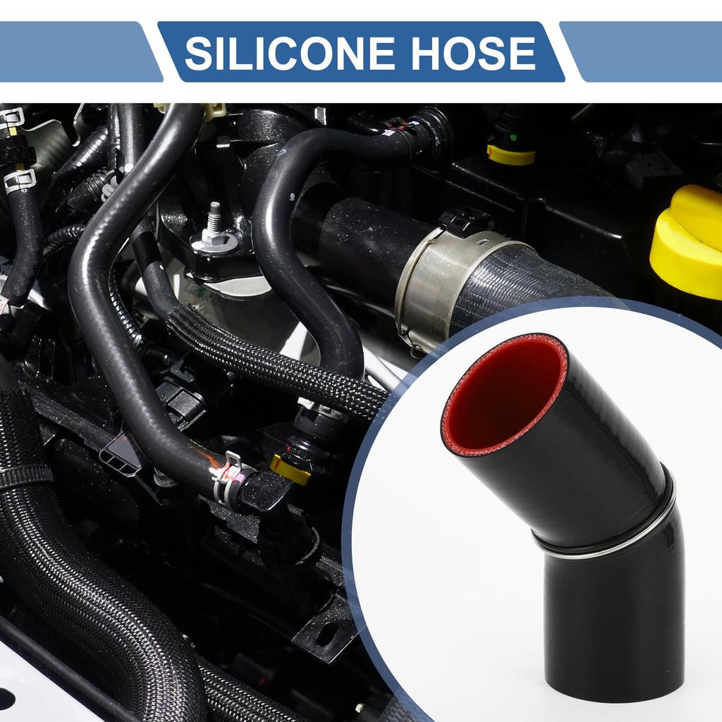 X AUTOHAUX 1 комплект Внутренний диаметр 65 мм Длина 90 мм 45 градусов Черный Красный Силикон